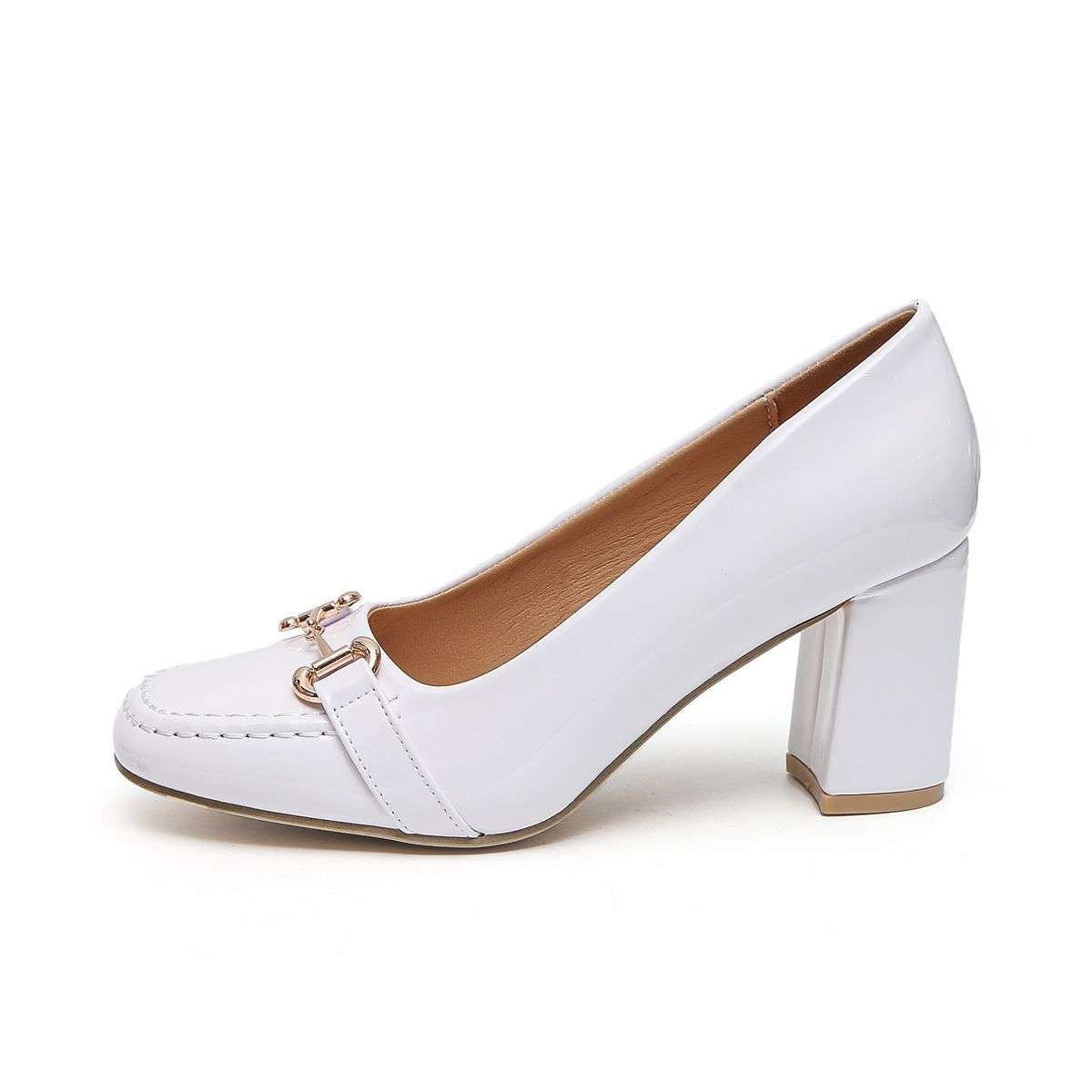 TTP - Square Toe Block Heel with Link Decor JSF51