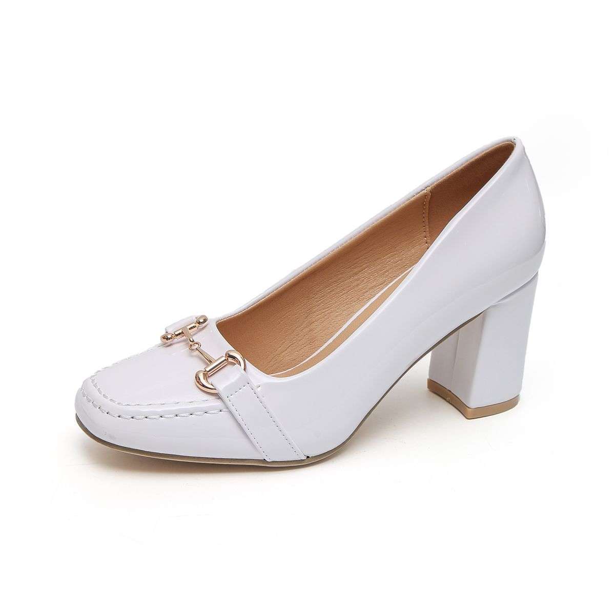 TTP - Square Toe Block Heel with Link Decor JSF51