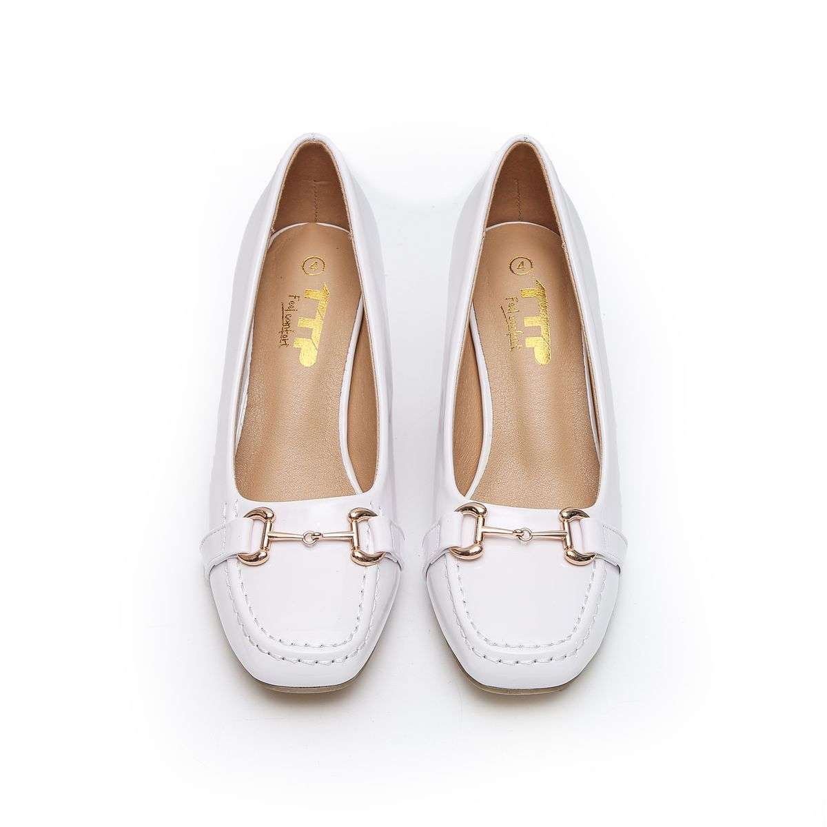 TTP - Square Toe Block Heel with Link Decor JSF51