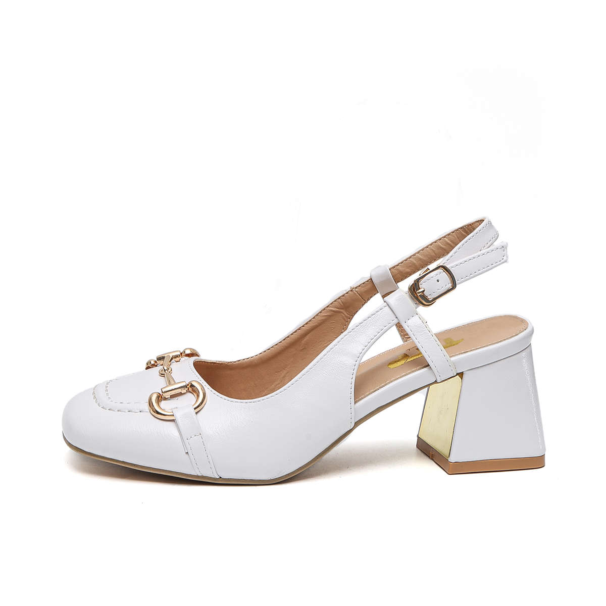 TTP - Fashion Flare Heels with Sling back and Link Decor JSF55
