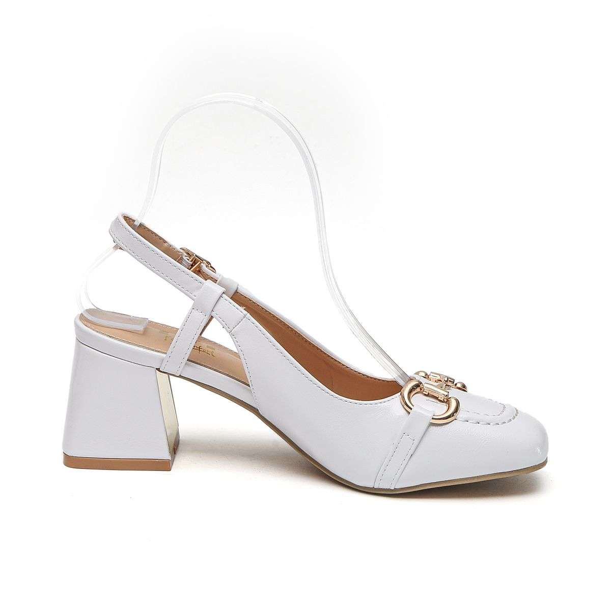 TTP - Fashion Flare Heels with Sling back and Link Decor JSF55