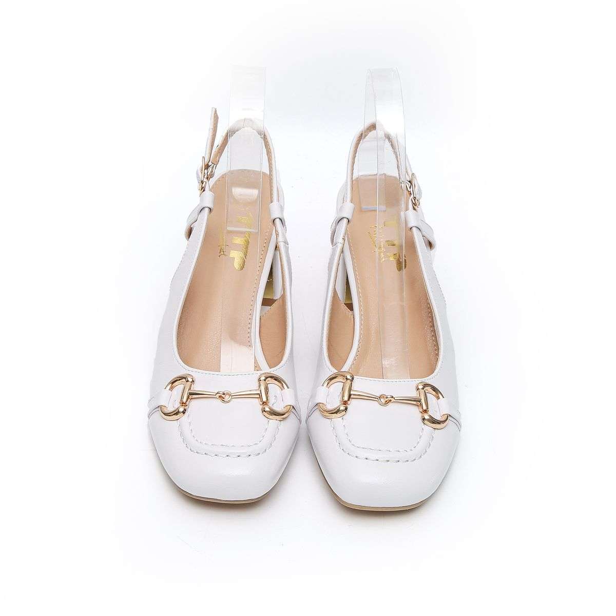 TTP - Fashion Flare Heels with Sling back and Link Decor JSF55