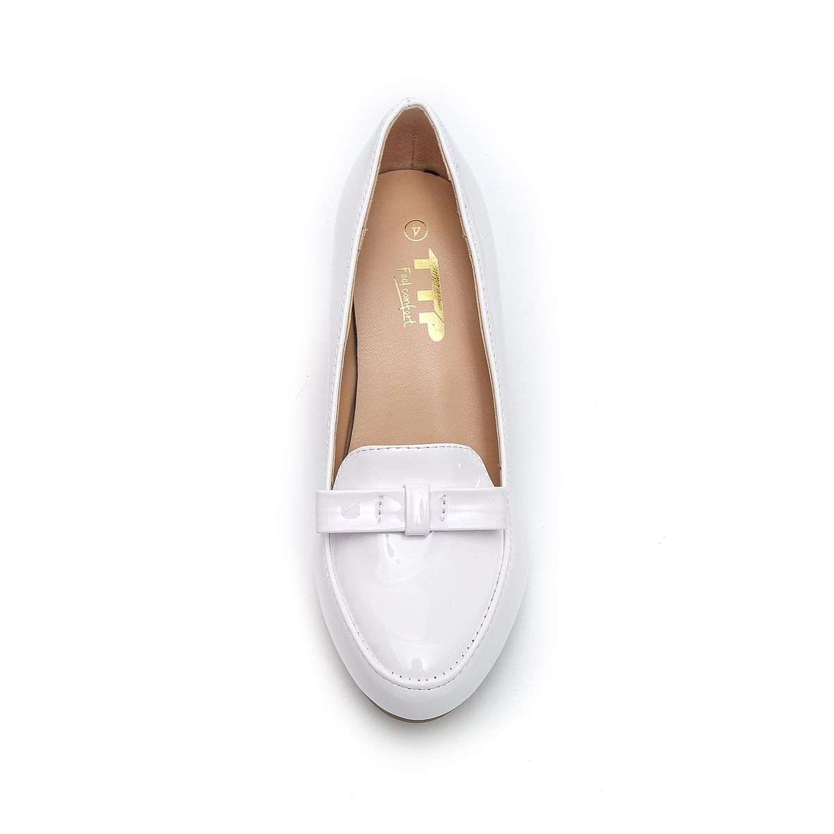 TTP Women Patent PU Block Heel Courts with Bow Decor JSF58