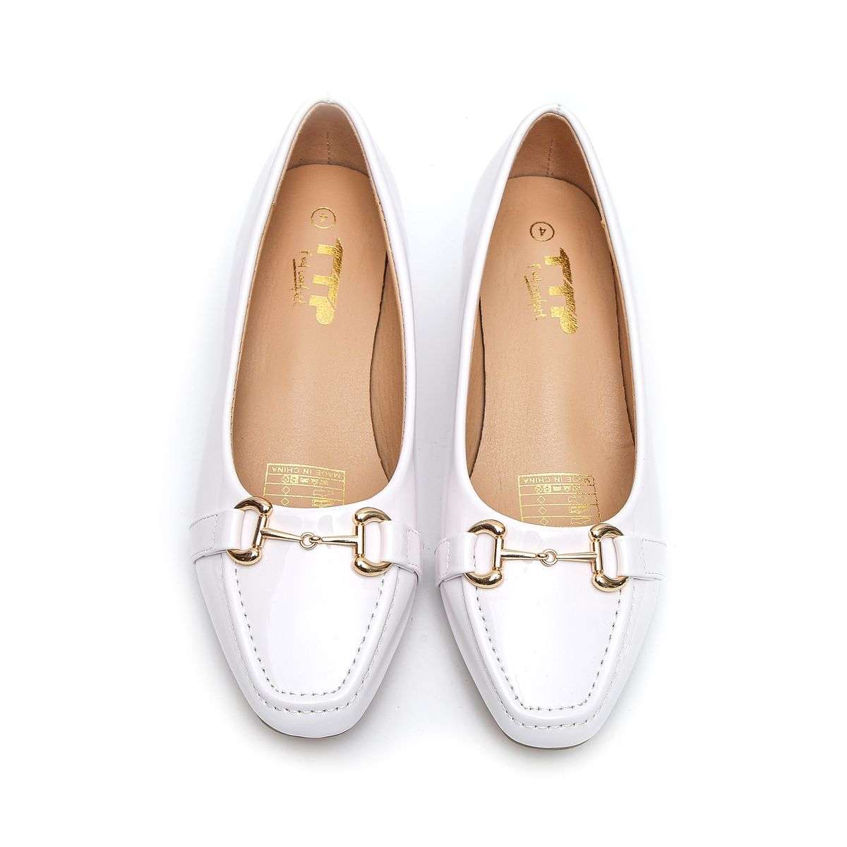 TTP Low Block Heel Patent PU Courts with Link Decor JSF60