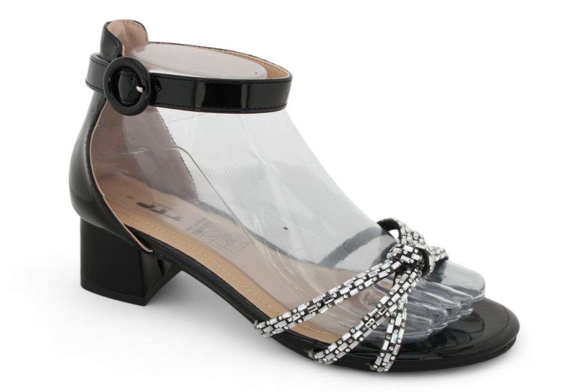 TTP Women Patent Ankle Strap Block Heel Sandals HT240625