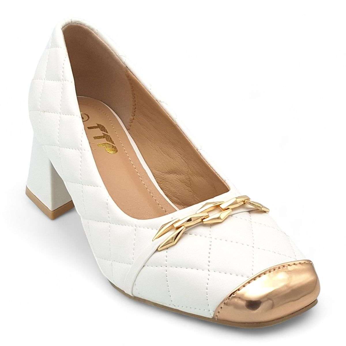 TTP Women PU Square Toe Block Heels JSF90