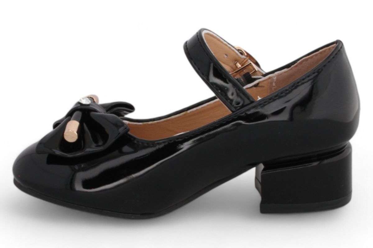 TTP Girls Ankle Strap Heels with Ribbon Decor HT002