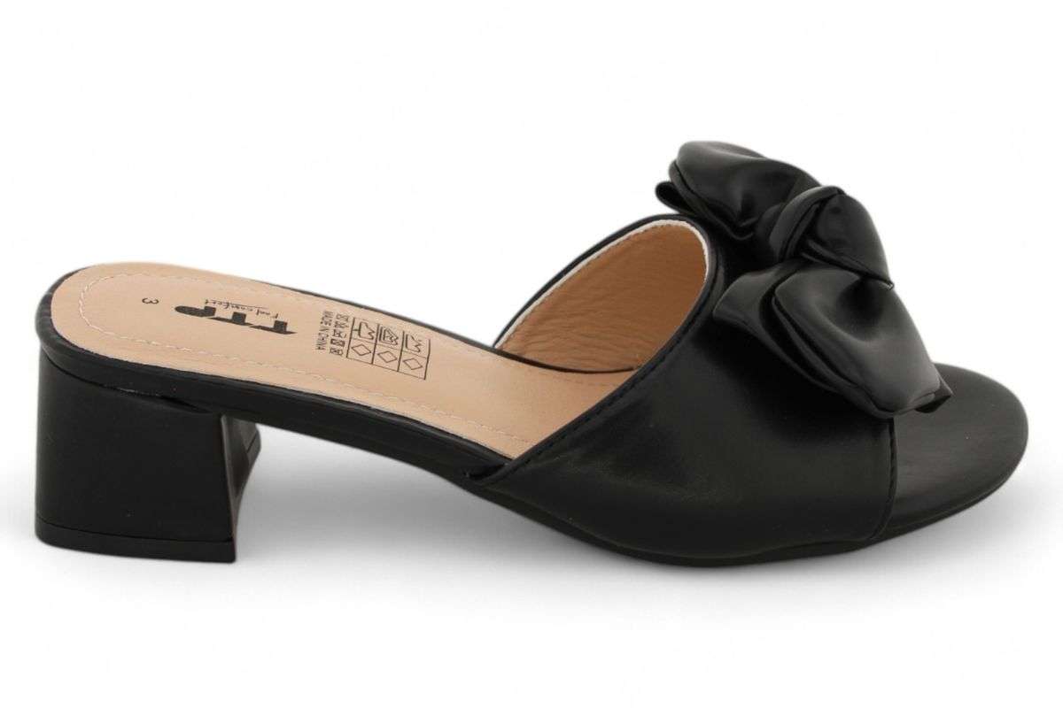 TTP Women Slip On Block Heel Sandals with Ribbon HT010