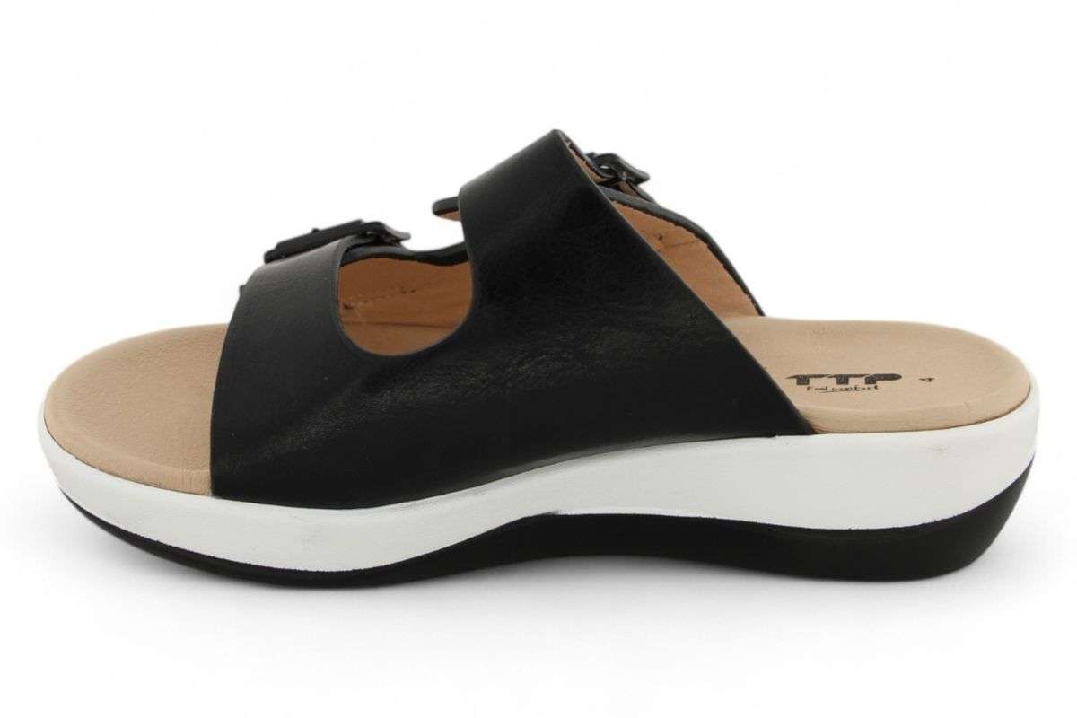 TTP Women PU Dual Buckle Platform Slider HT2207-7