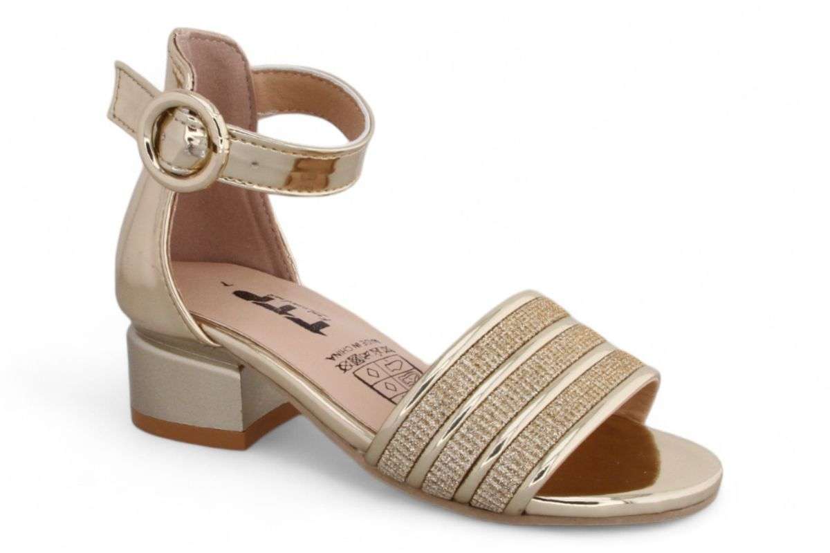 TTP Girls Block Heel Sandals with Ankle Strap HT001