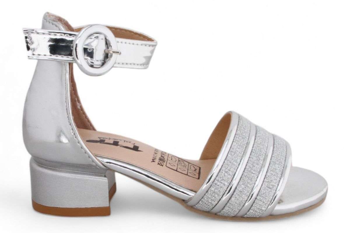 TTP Girls Block Heel Sandals with Ankle Strap HT001
