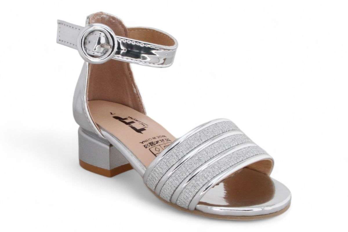TTP Girls Block Heel Sandals with Ankle Strap HT001