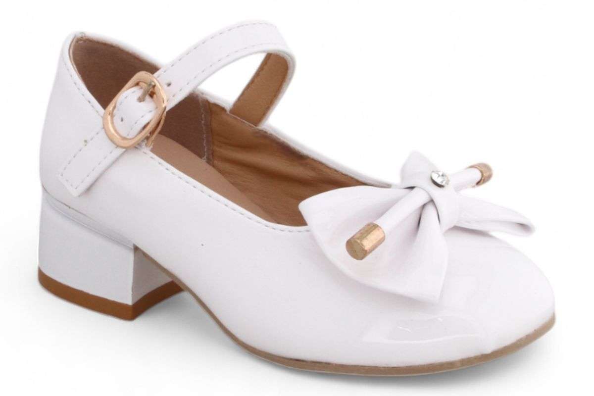 TTP Girls Ankle Strap Heels with Ribbon Decor HT002