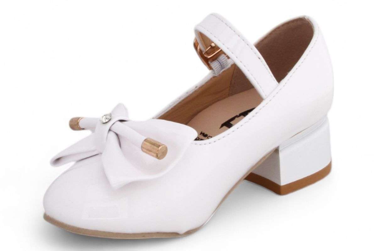 TTP Girls Ankle Strap Heels with Ribbon Decor HT002