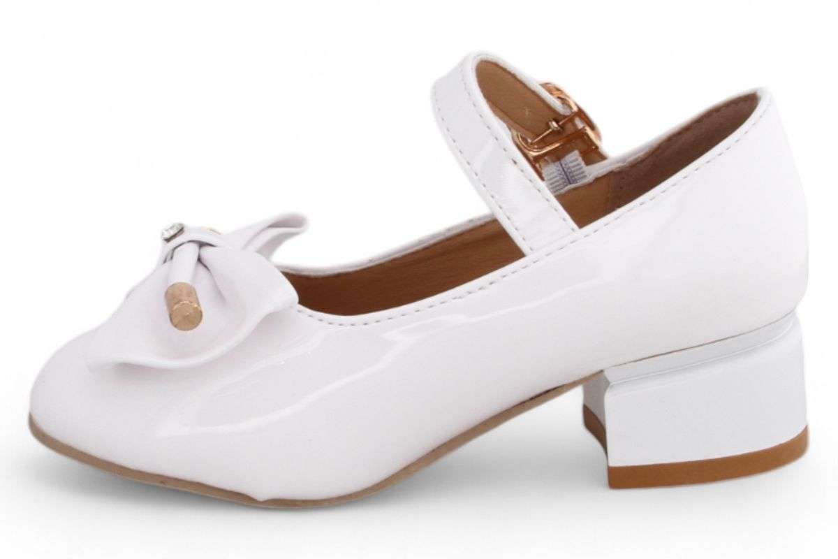 TTP Girls Ankle Strap Heels with Ribbon Decor HT002