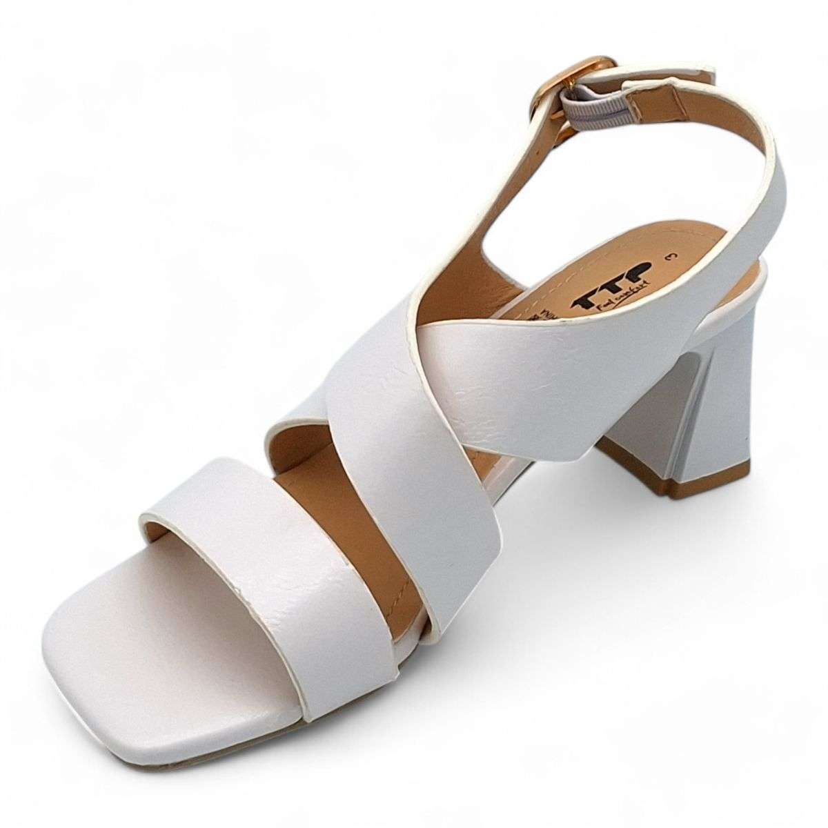 TTP Women Block Heel X Ankle Strap Sandals - HT007