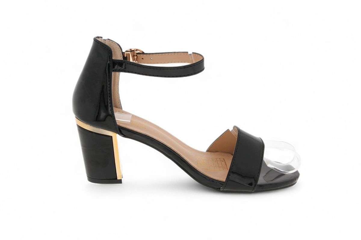 TTP Women Patent PU Block Heels with Ankle Strap JSF103