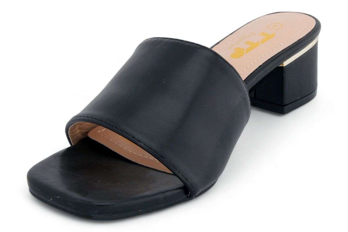 TTP Women Slip On Block Heel Square Open Toe Sandal JSF105