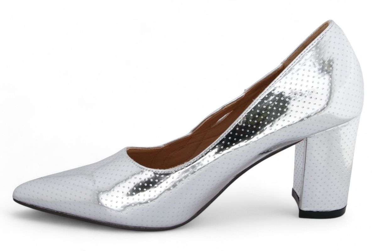 TTP Women Stunning Dotted Patent PU Block Heels JSF108