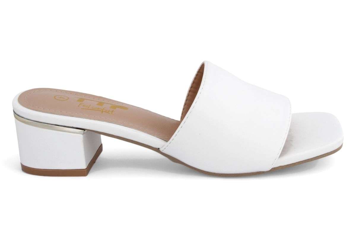 TTP Women Slip On Block Heel Square Open Toe Sandal JSF105