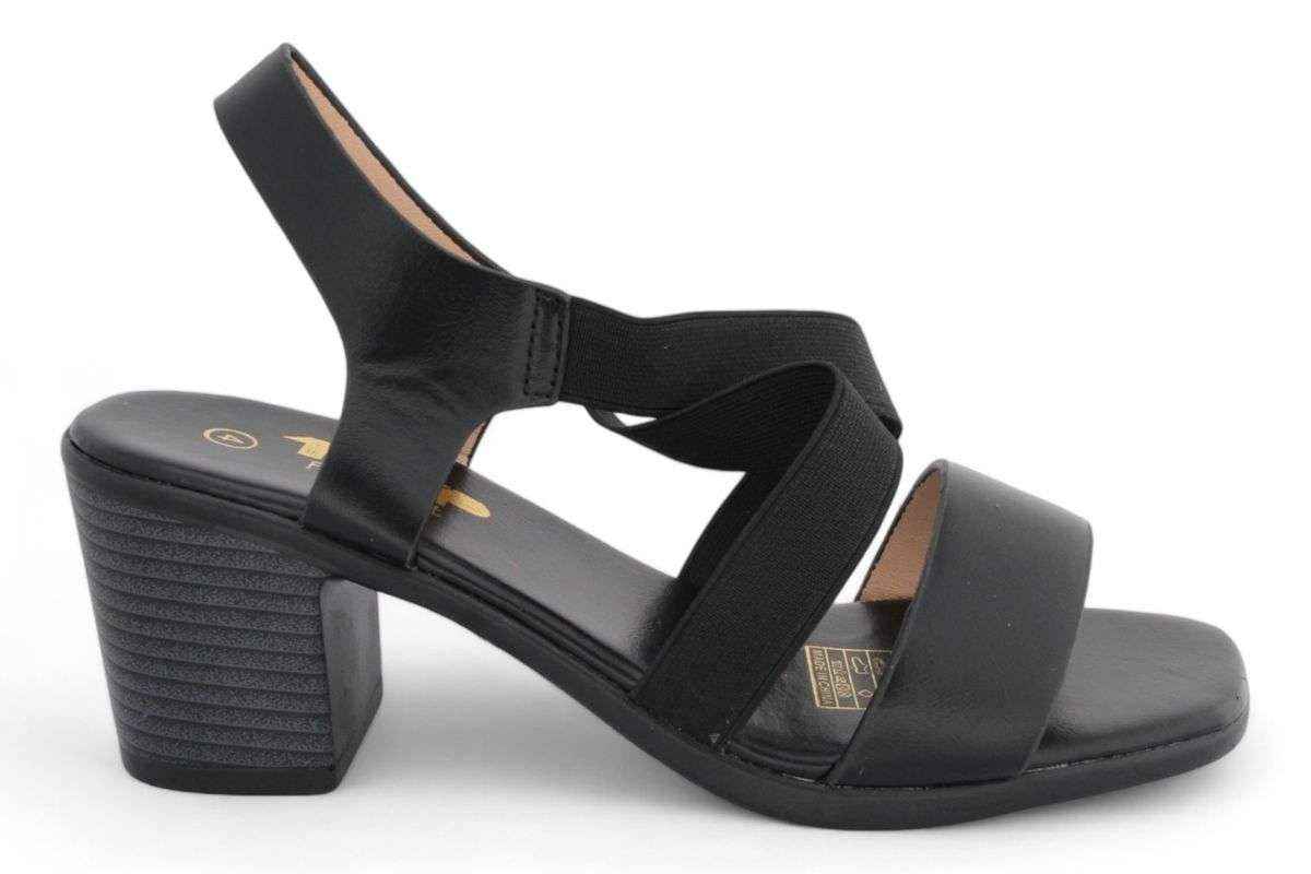 TTP Women Block Heel Elastic Strap Slip On Sandals JSF113