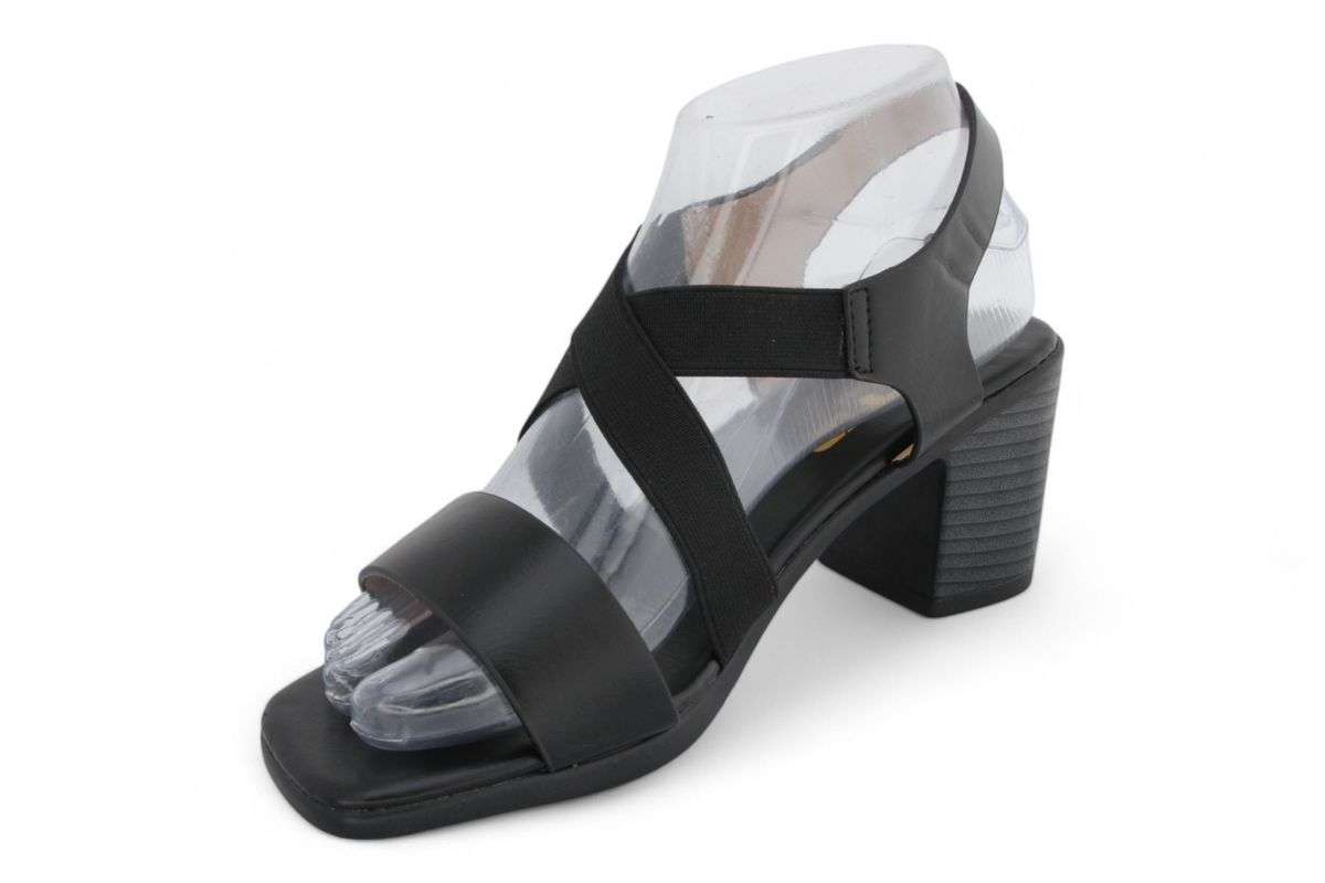 TTP Women Block Heel Elastic Strap Slip On Sandals JSF113