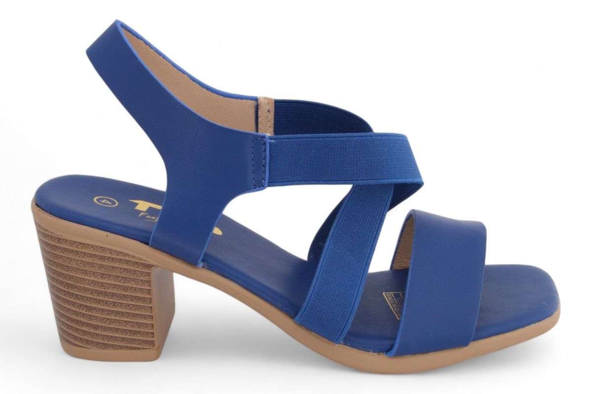 TTP Women Block Heel Elastic Strap Slip On Sandals JSF113