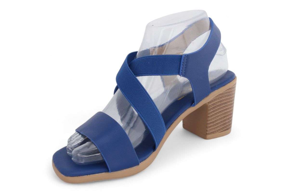 TTP Women Block Heel Elastic Strap Slip On Sandals JSF113