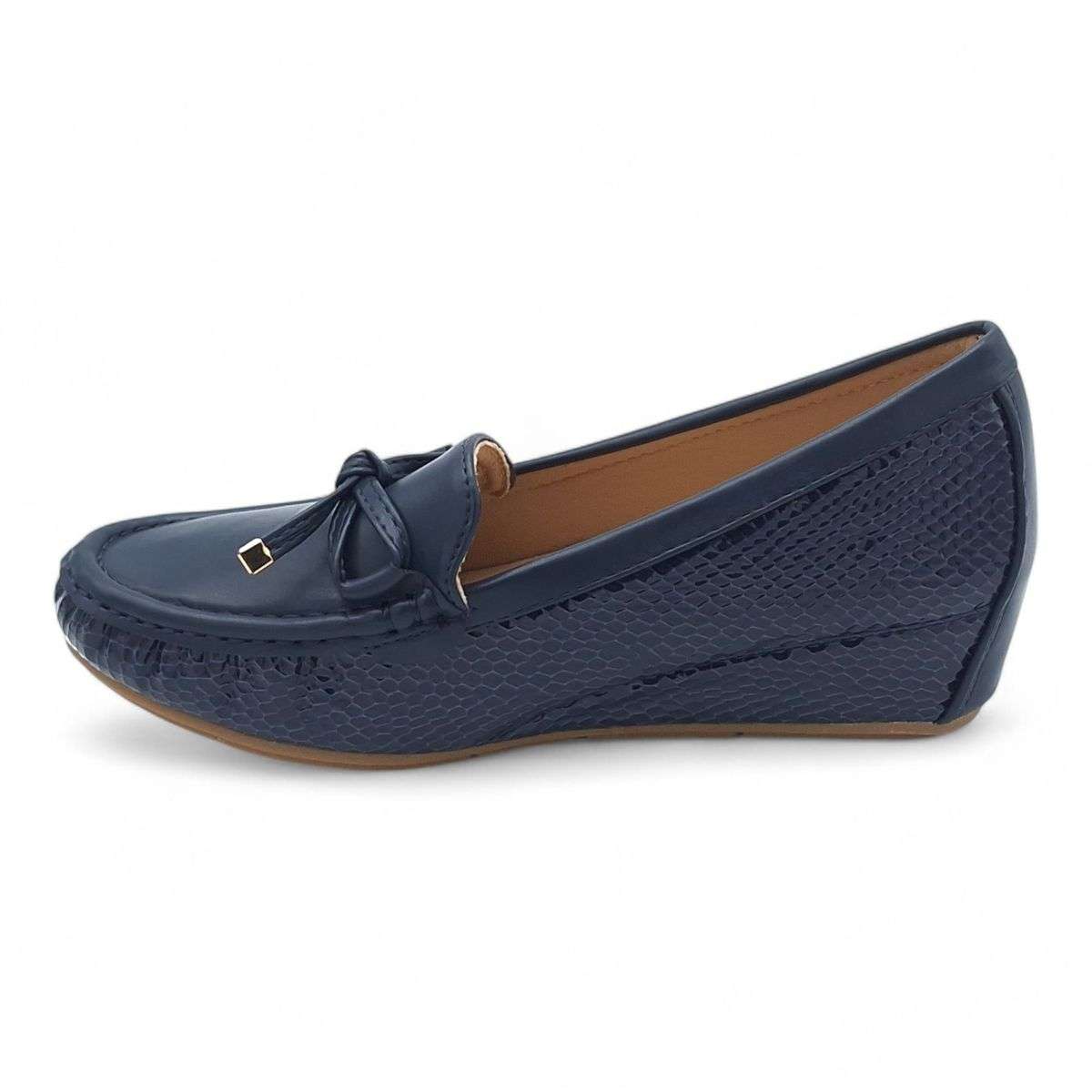 TTP Women Round Toe Wedge Heel Loafers JSF126