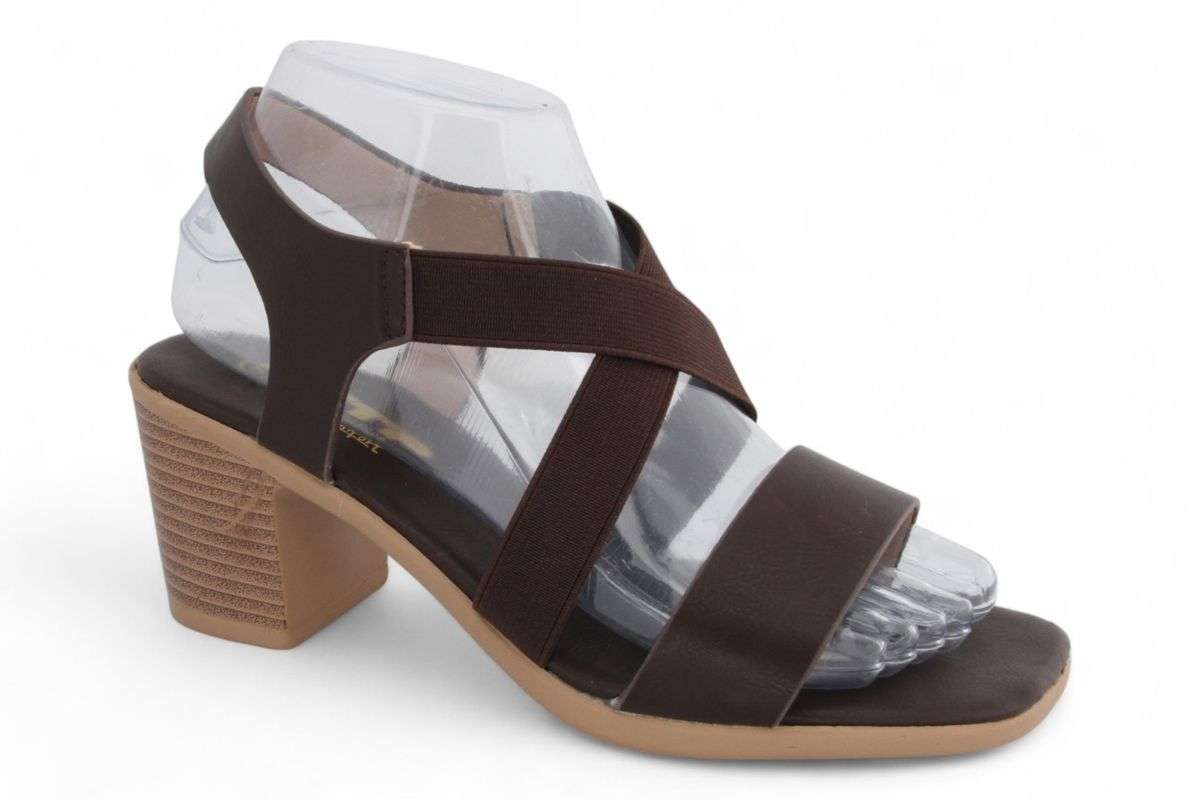 TTP Women Block Heel Elastic Strap Slip On Sandals JSF113