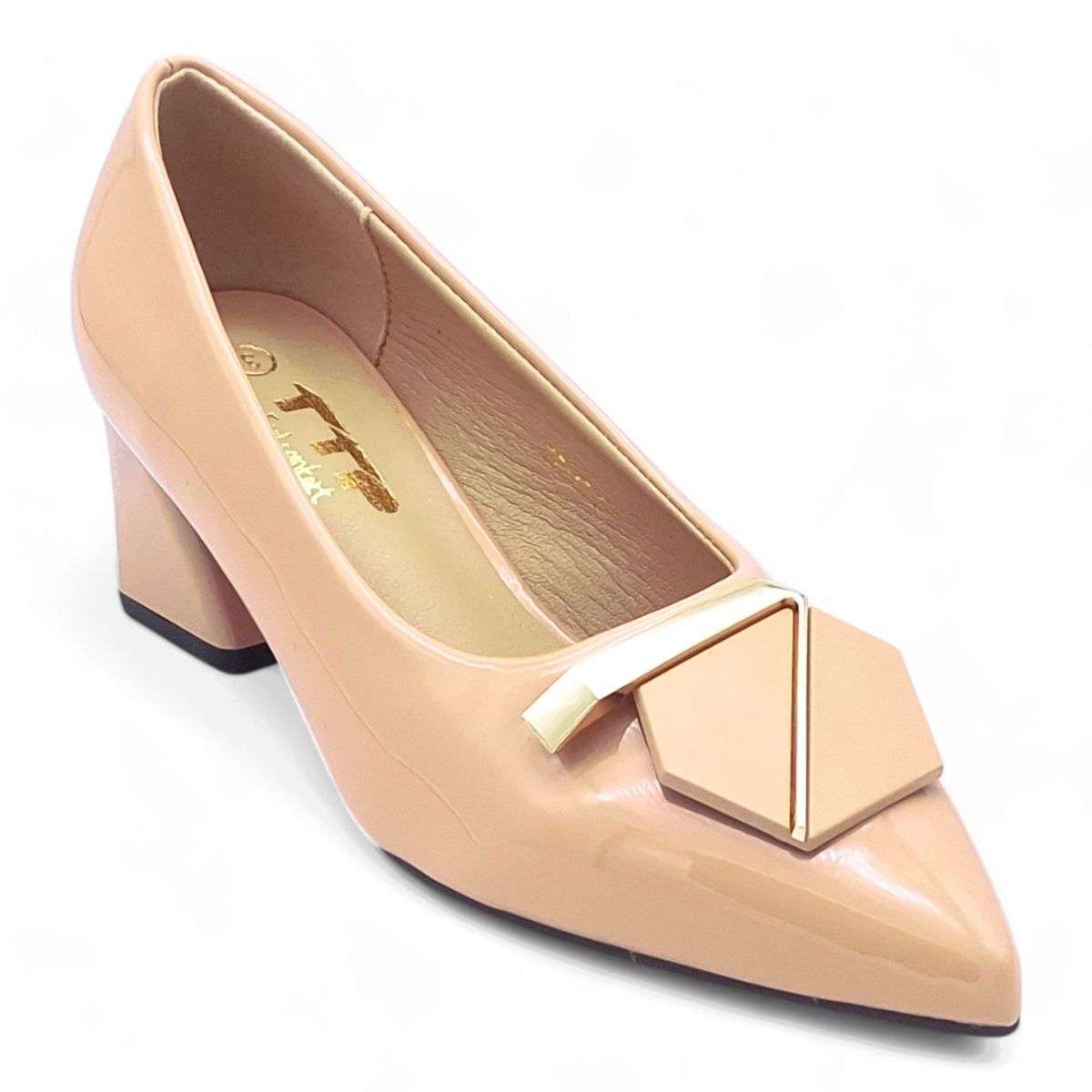 TTP Women Patent PU Block Heel Courts JSF117