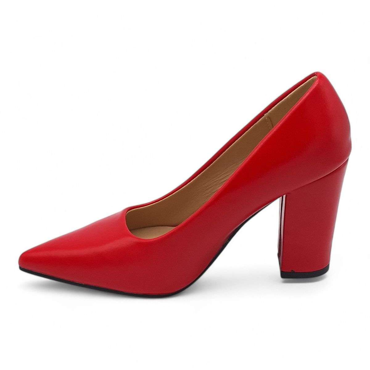 TTP Women PU Point Toe Slip On High Block Heels JSF111