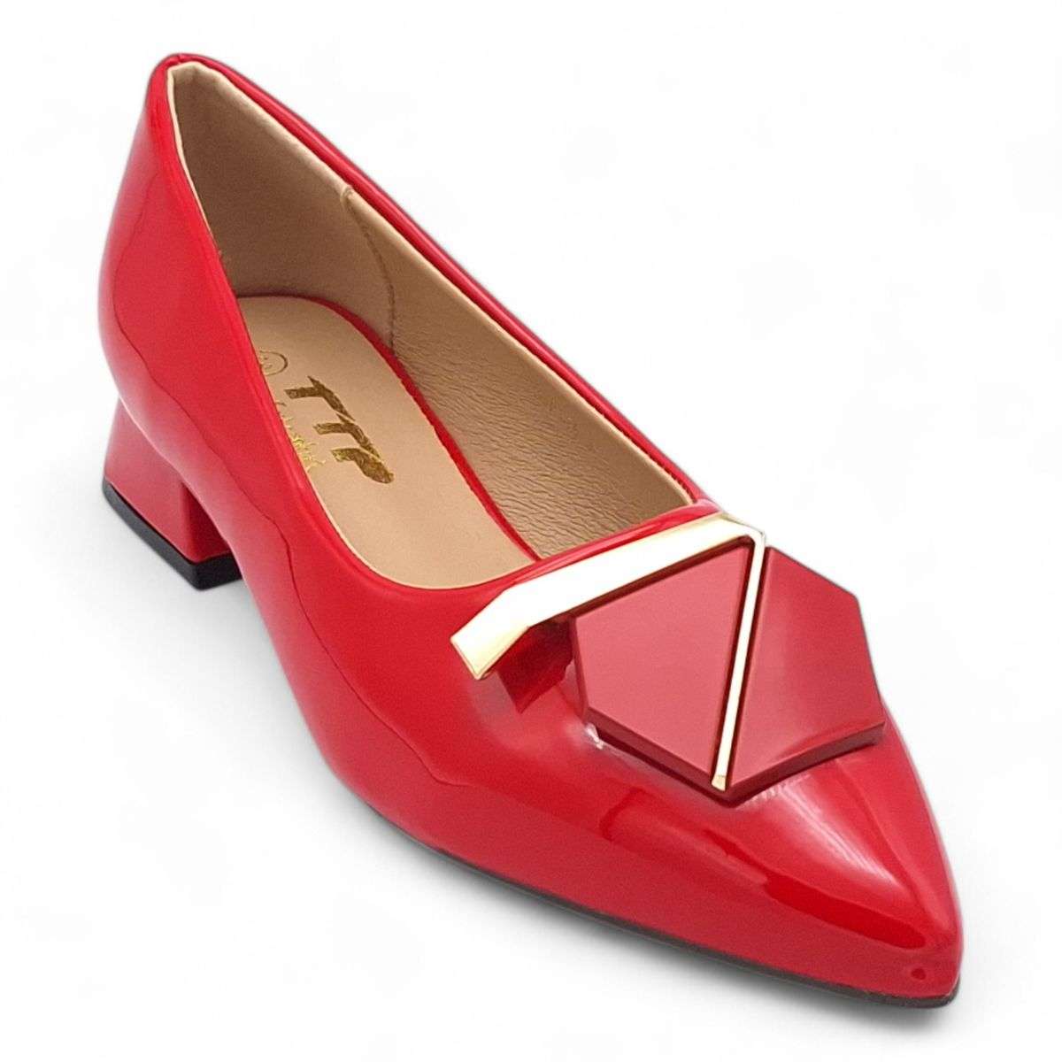 TTP Women Patent PU Low Block Heels JSF116