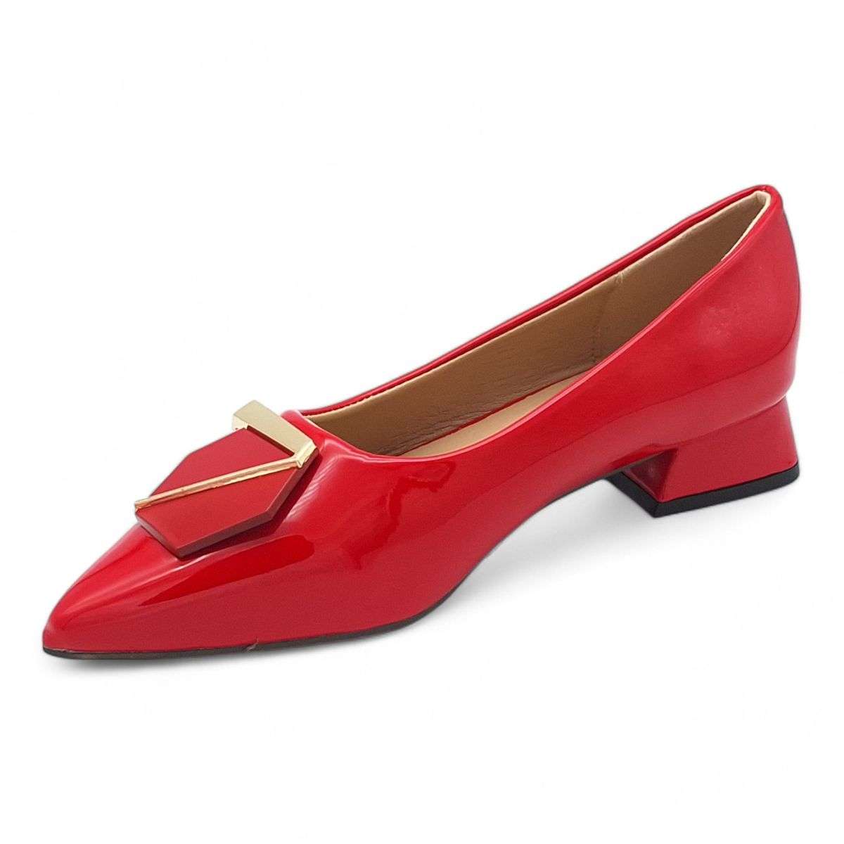 TTP Women Patent PU Low Block Heels JSF116