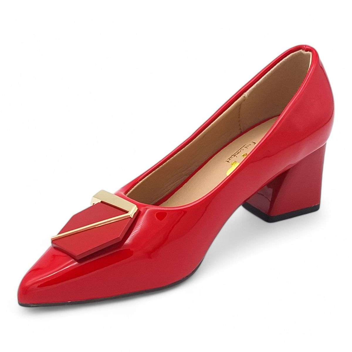 TTP Women Patent PU Block Heel Courts JSF117