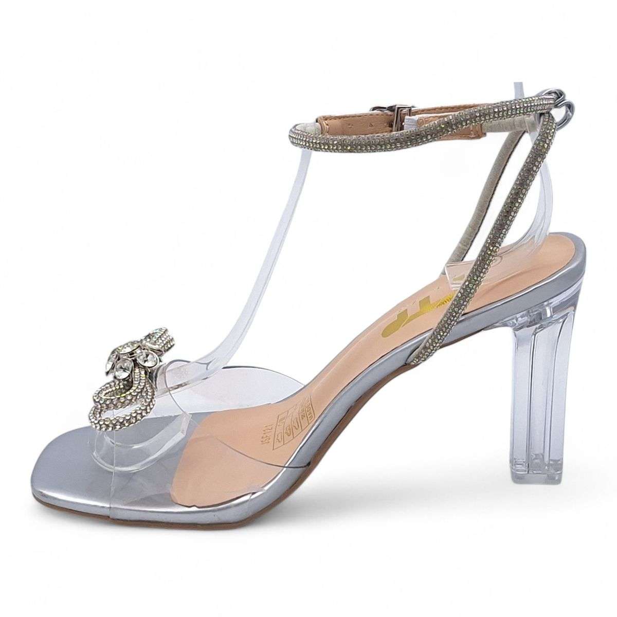TTP Women Clear Heel Sandals with Ribbon Decor JSF121