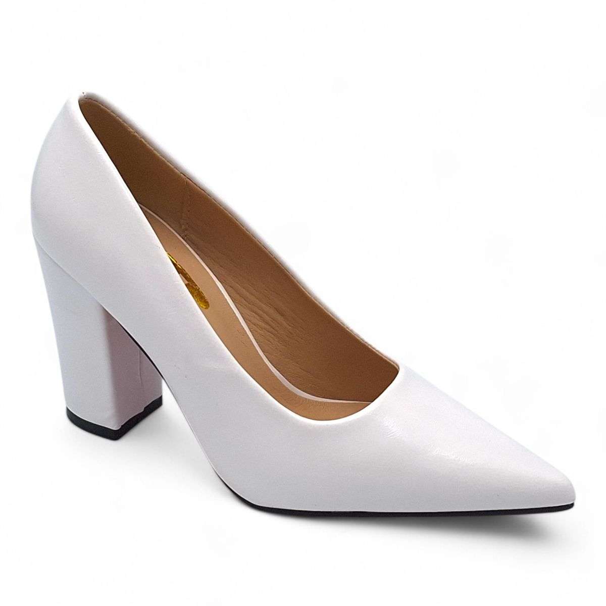 TTP Women PU Point Toe Slip On High Block Heels JSF111