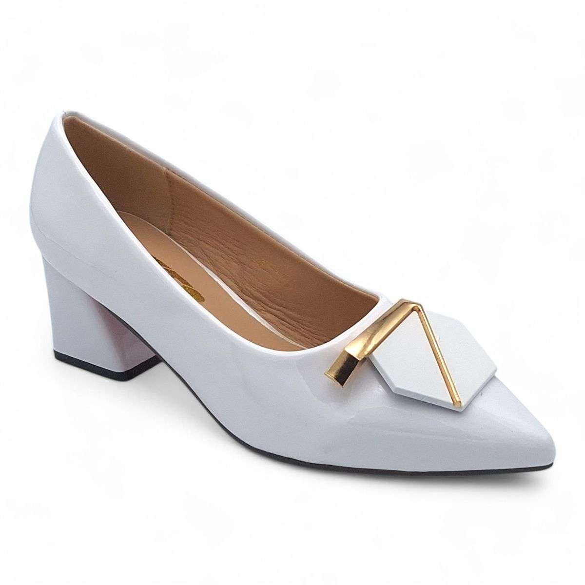 TTP Women Patent PU Block Heel Courts JSF117