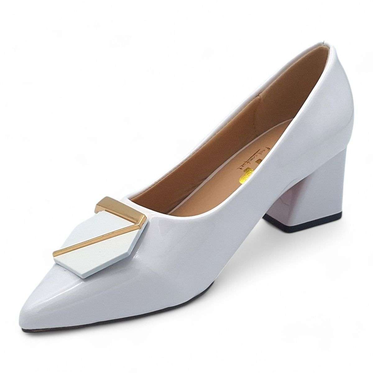 TTP Women Patent PU Block Heel Courts JSF117