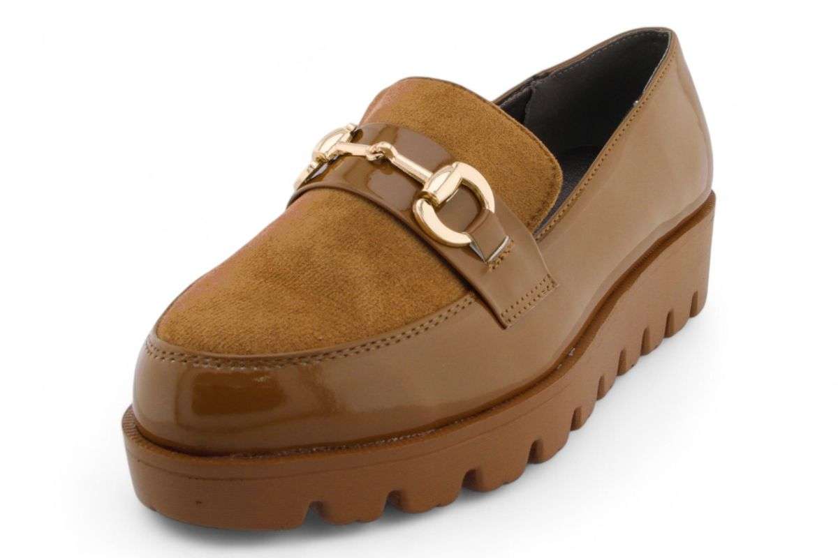 TTP Women Platform Round Toe Loafers with Link Decor HT2422-5