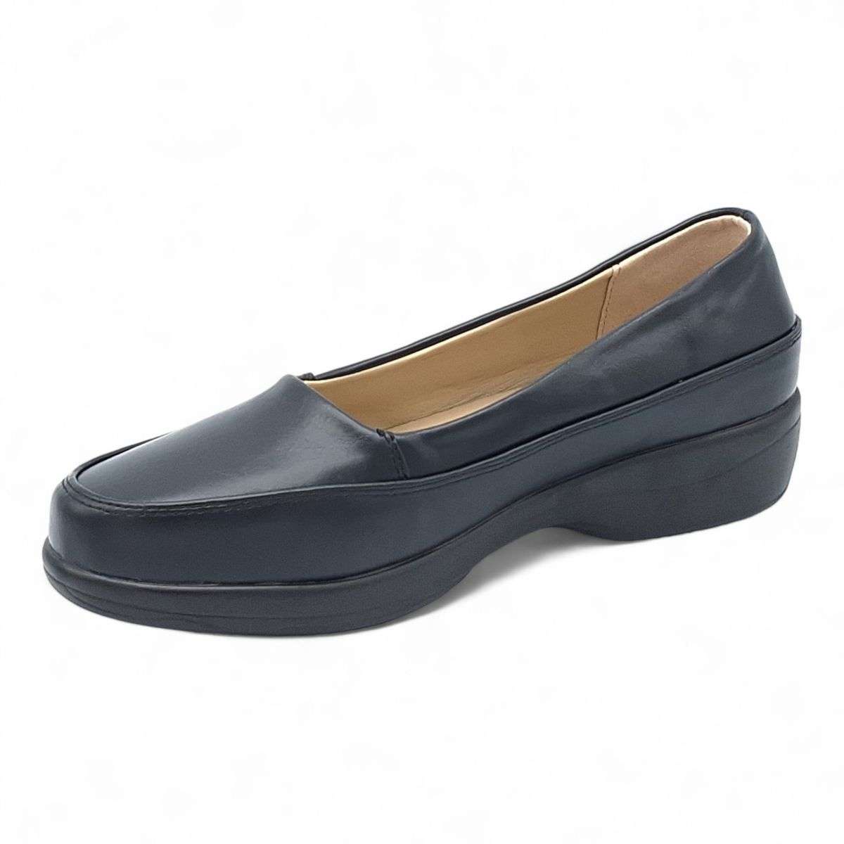 TTP Women Black Round Toe Loafer HT240426