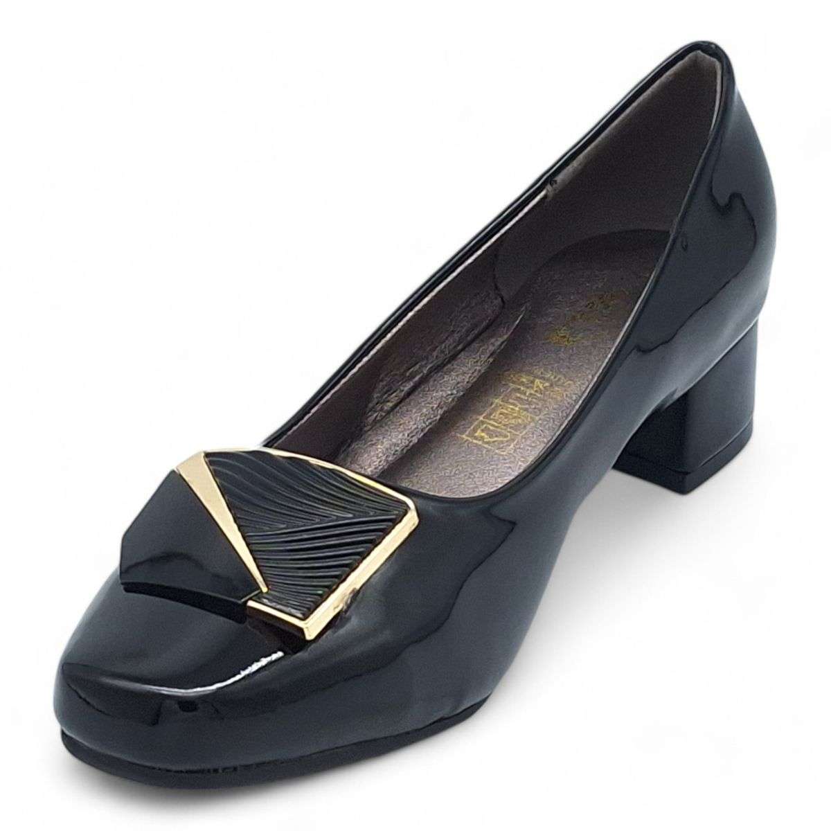 TTP Women Patent PU Square Toe Low Block Heel HT240510