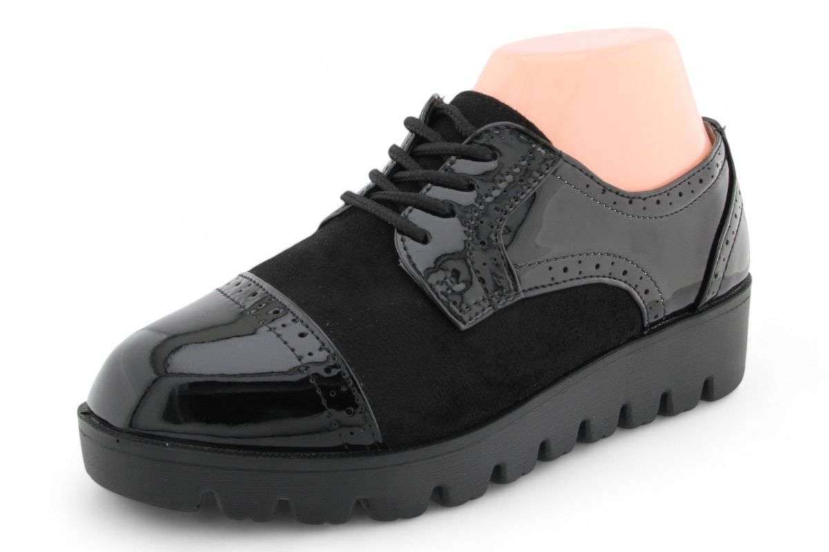 TTP Women Round Toe Platform Cap Toe Brogue Derby HT2422-1