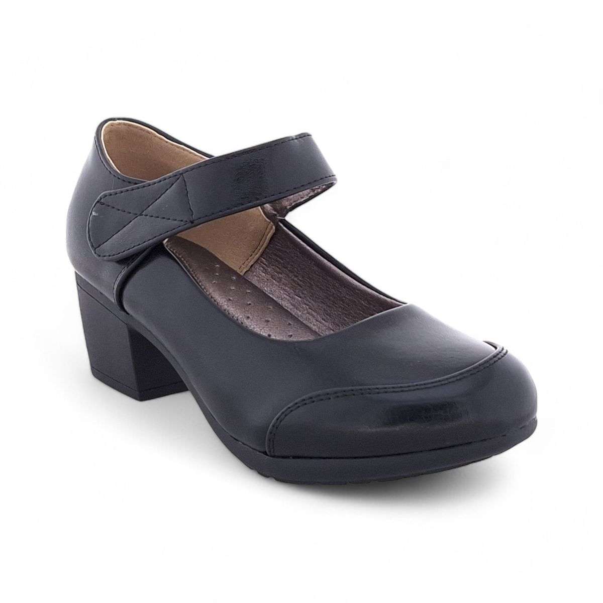 TTP Women's Classic Block Heel Courts with Ankle Strap HT3807