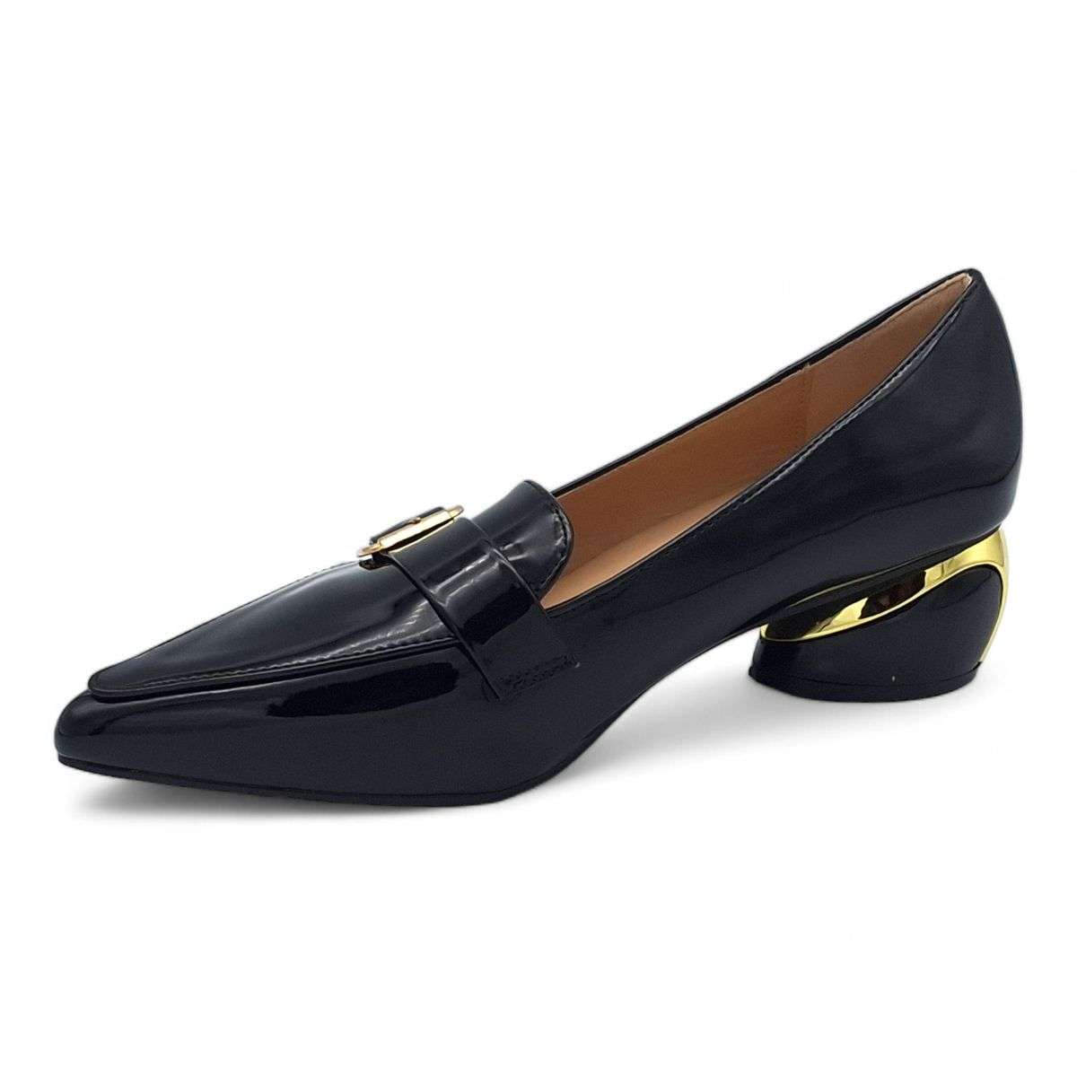 TTP Women Round Heel Point Toe Courts with Buckle Decor on Vamp JSF86
