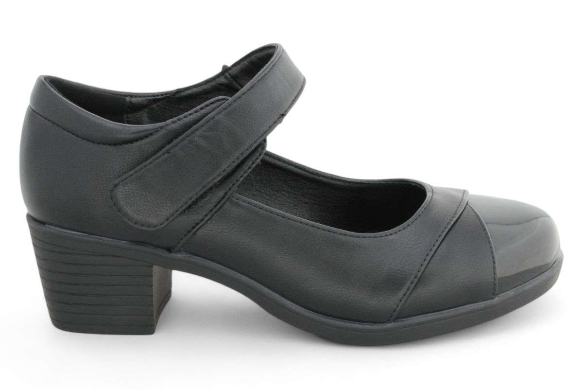ALXIR Women PU Block Heel with Hook and Loop Strap PSL4342