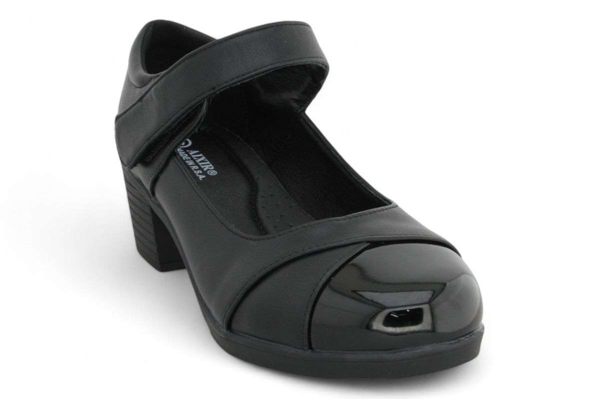 ALXIR Women PU Block Heel with Hook and Loop Strap PSL4342