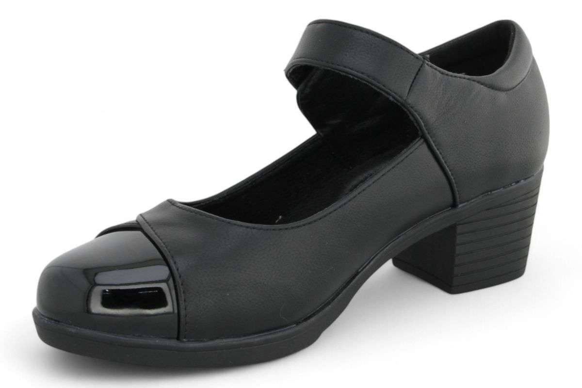 ALXIR Women PU Block Heel with Hook and Loop Strap PSL4342