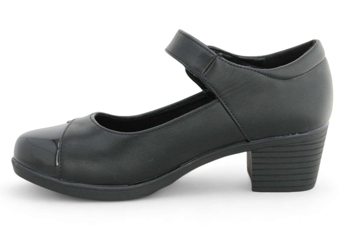 ALXIR Women PU Block Heel with Hook and Loop Strap PSL4342