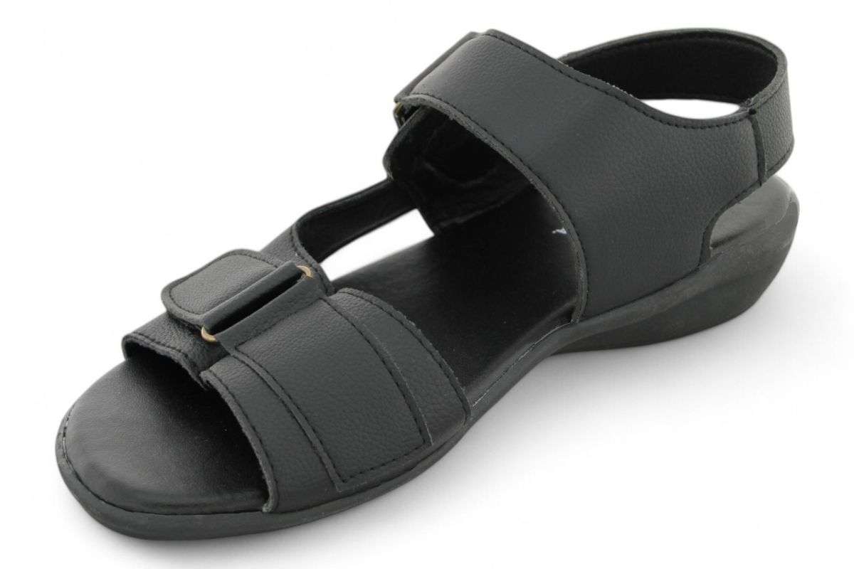 ALXIR Women Black Classic Hook and Loop Sandals PSL4548